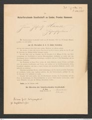 k.k. naturhistorisches Hofmuseum, Intendanzakten 1885-1896 (Hauer), Aktenzahl Z.688/1889, Seite 1